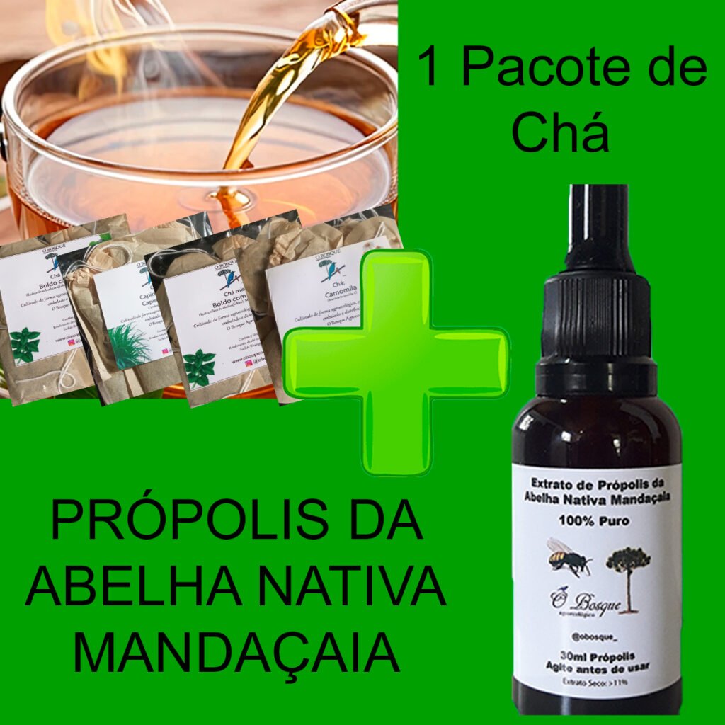 Kit 1 Própolis da Mandaçaia + 1 Chá Orgânico à Escolha