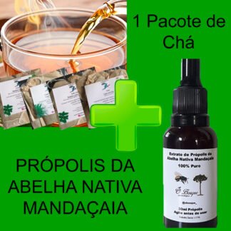 Kit 1 Própolis da Mandaçaia + 1 Chá Orgânico à Escolha