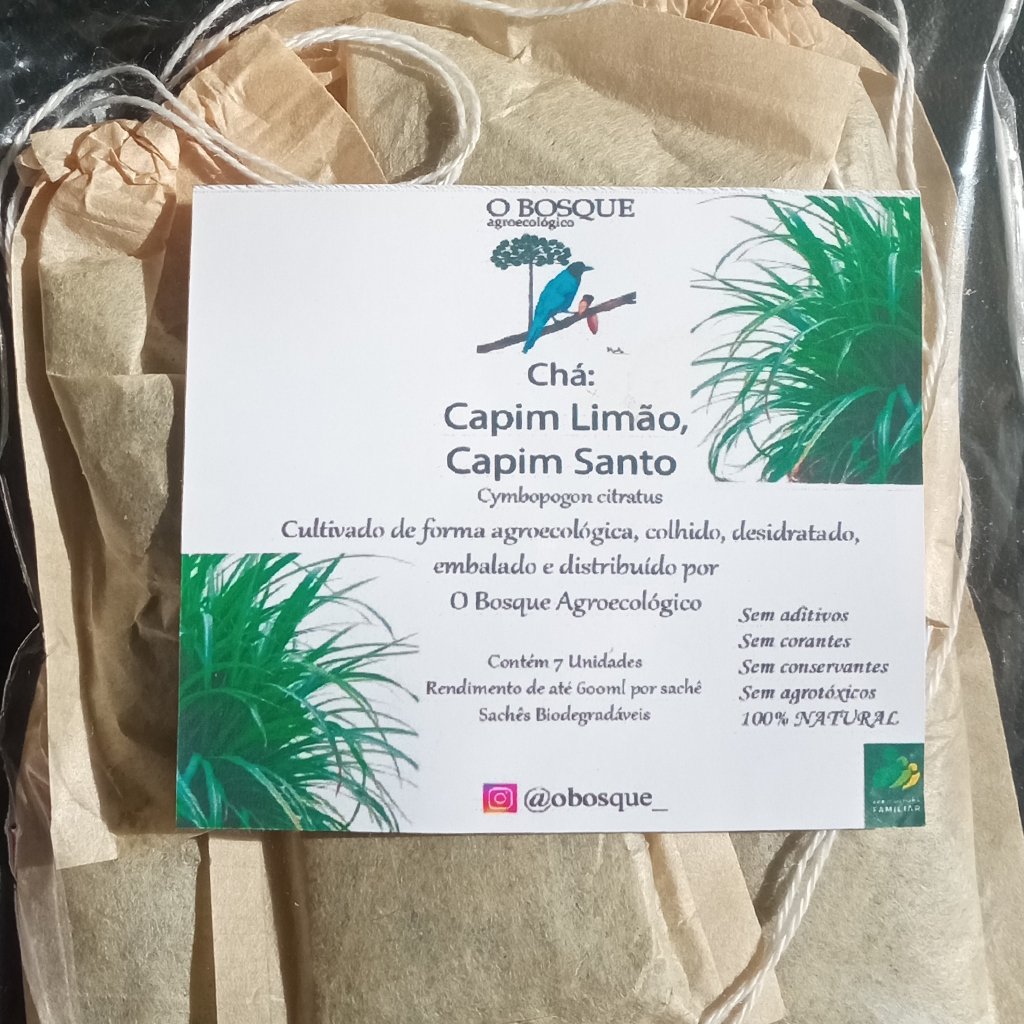 Chá de Capim Limão 100% Puro e Agroecológico. 7 Sachês. - Imagem 2